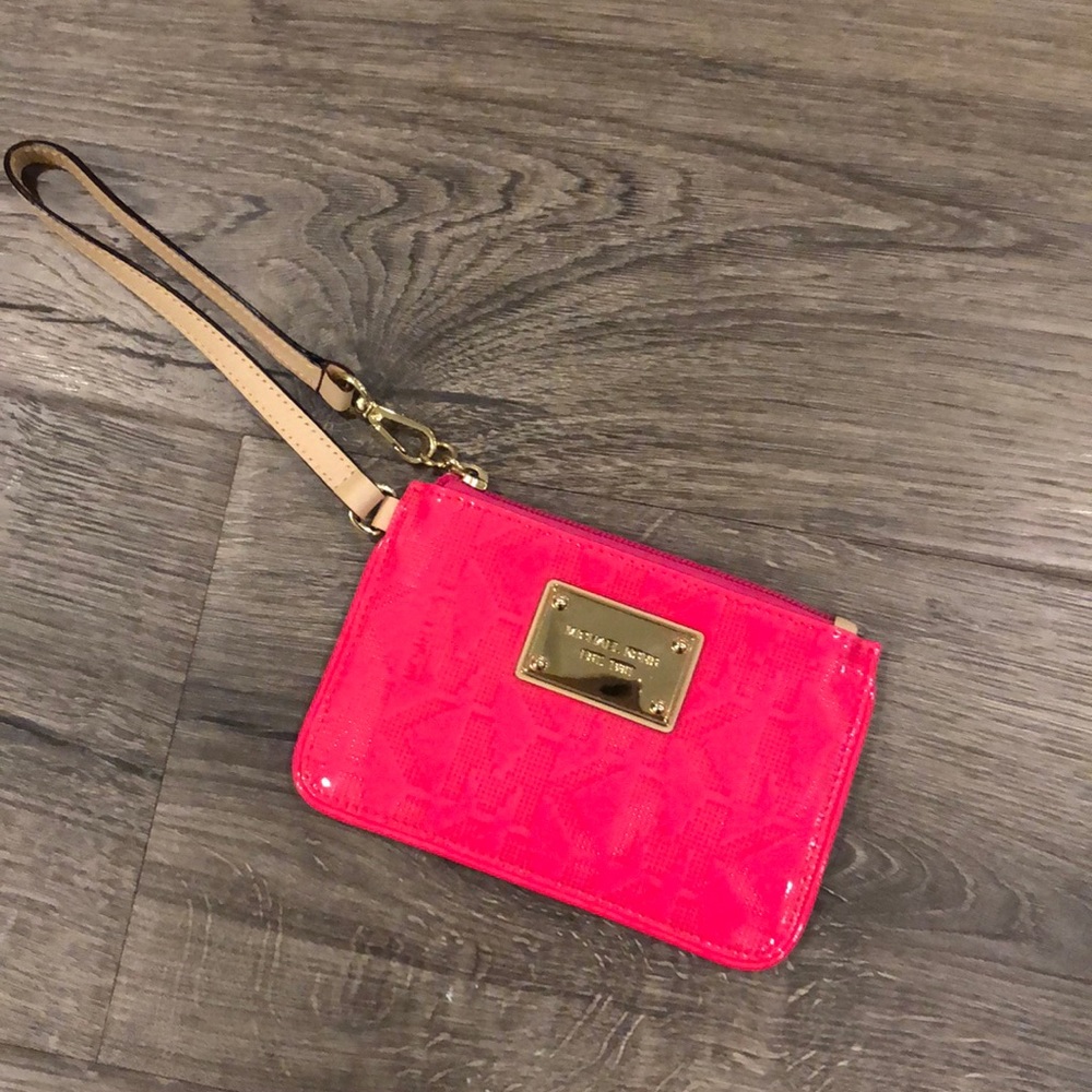 Michael kors small hot pink wristlet